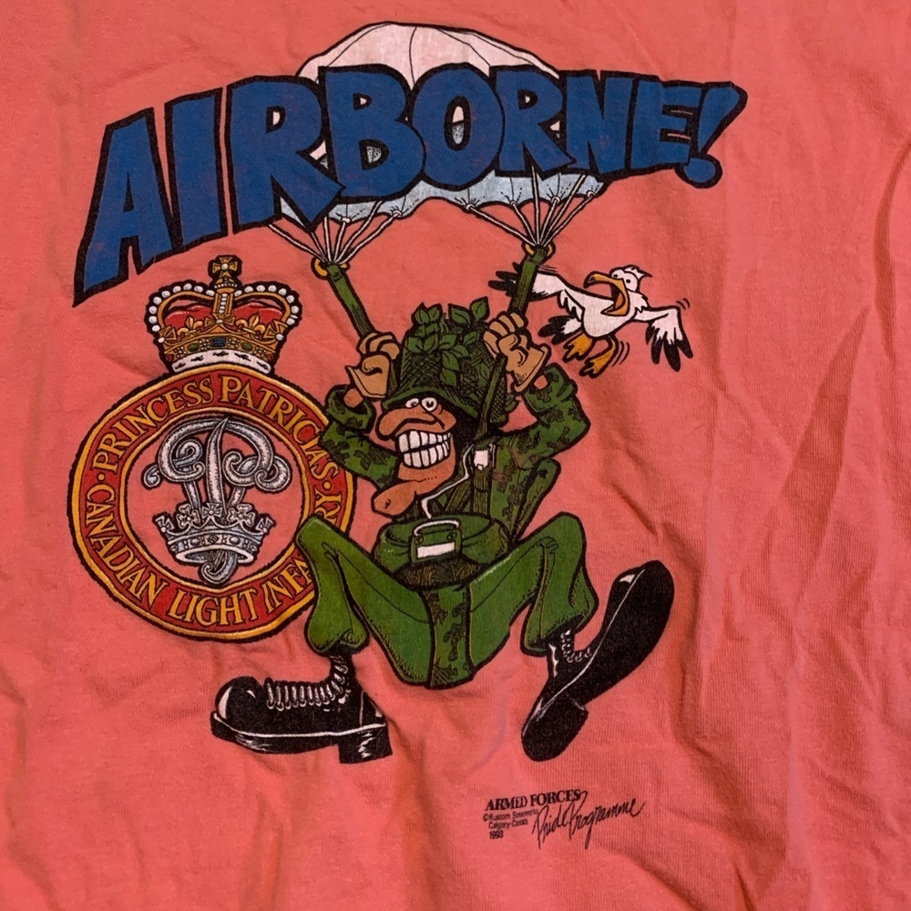 RARE Vtg 1993 Canadian Airborne Regiment "AIRBORNE!" Pride Programme Hanes M - Picture 3 of 8